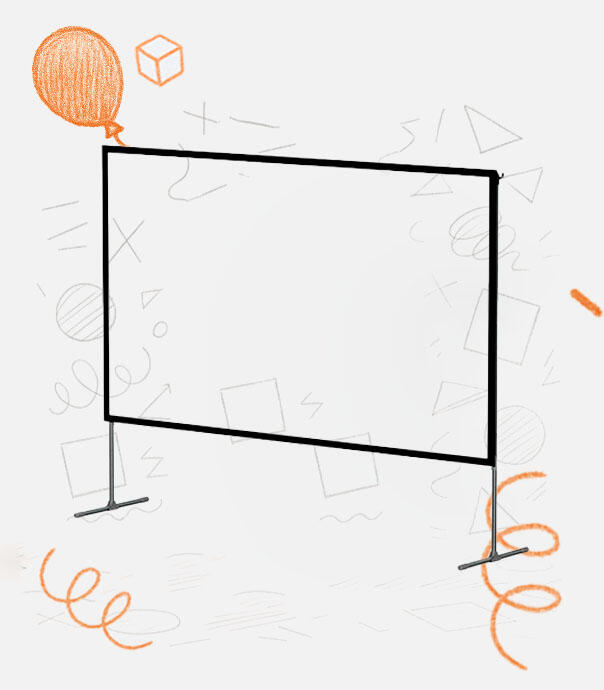 پرده نمایش ایستاده ونبو 100 اینچ مدل wanbo folding projector screen