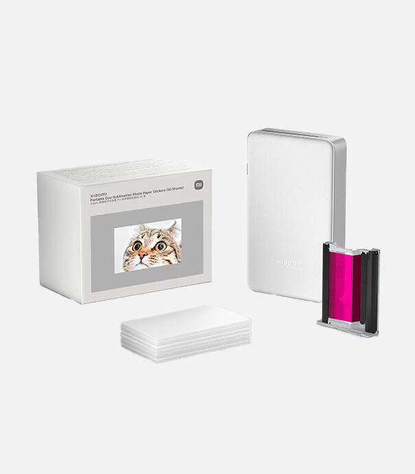 کاعذ استیکری و جوهر کارتریج پرینتر چاپ عکس قابل حمل شیائومی مدل Portable Photo Printer Pro (بسته 50 عددی)