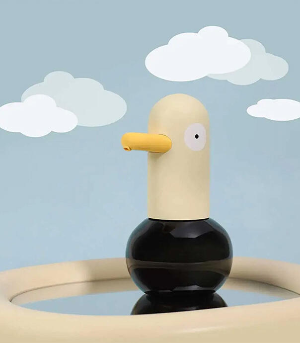 دستگاه فوم ساز مایع دستشویی شارژی اتوماتیک فانتزی طرح اردک مدل H-S-01