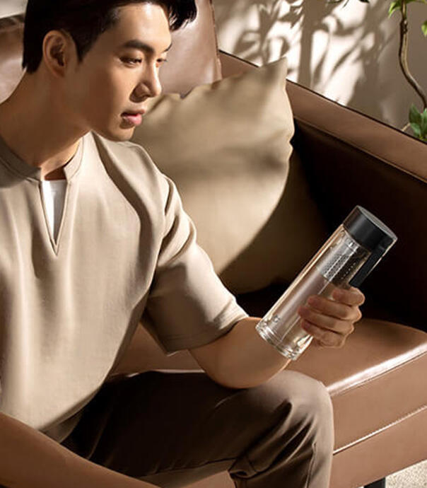 فلاسک شیشه‌ای قابل حمل شیائومی مدل Mijia Double-walled Glass Cup MJBLB01PL