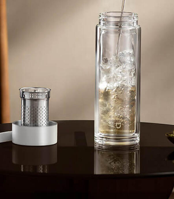 فلاسک شیشه‌ای قابل حمل شیائومی مدل Mijia Double-walled Glass Cup MJBLB01PL