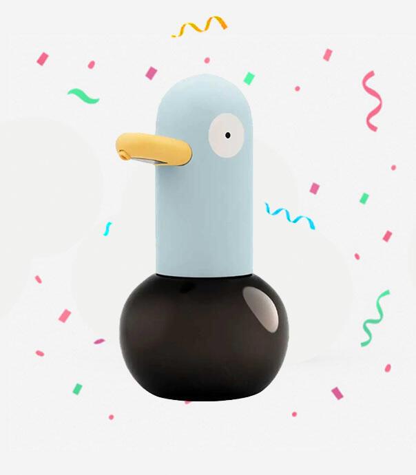 دستگاه فوم ساز مایع دستشویی شارژی اتوماتیک فانتزی طرح اردک مدل H-S-01