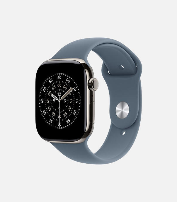 اپل واچ سری 11 تیتانیوم مدل 42 میلی متری GPS با بند سیلیکونی