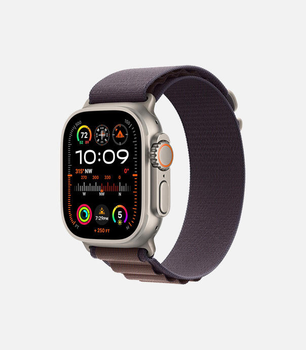 اپل واچ Ultra 2 مدل 49 میلی متری Natural Titanium Case با بند Alpine Loop