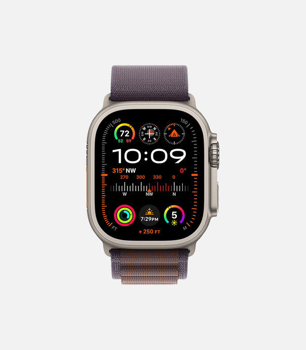 اپل واچ Ultra 2 مدل 49 میلی متری Natural Titanium Case با بند Alpine Loop