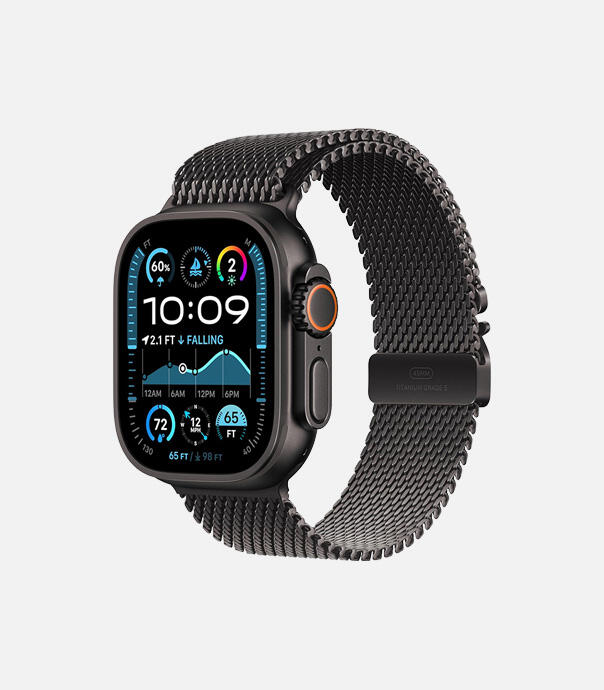 اپل واچ Ultra 2 مدل 49 میلی متری Black Titanium Case با بند Milanese Loop
