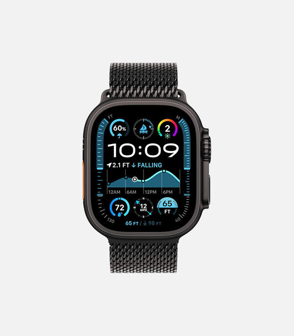 اپل واچ Ultra 2 مدل 49 میلی متری Black Titanium Case با بند Milanese Loop