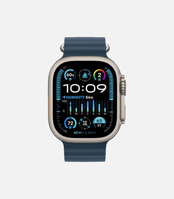 اپل واچ Ultra 2 مدل 49 میلی متری Natural Titanium Case با بند Ocean Loop