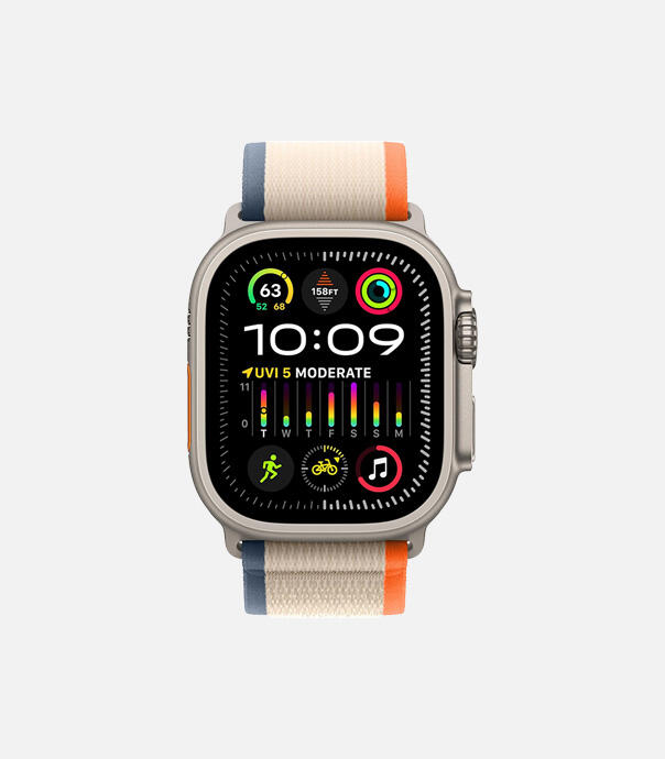 اپل واچ Ultra 2 مدل 49 میلی متری Natural Titanium Case با بند Trail Loop