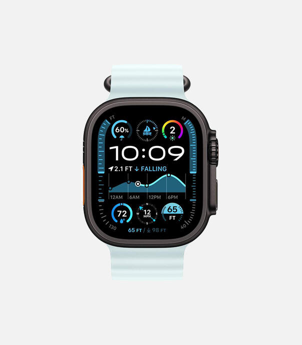 اپل واچ Ultra 2 مدل 49 میلی متری Black Titanium Case با بند Ocean Loop