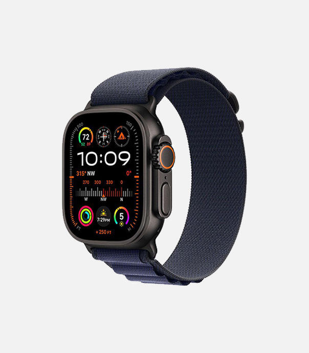 اپل واچ Ultra 2 مدل 49 میلی متری Black Titanium Case با بند Alpine Loop