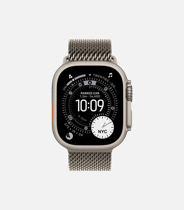 اپل واچ Ultra 3 مدل 49 میلی متری Natural Titanium Case با بند Milanese Loop