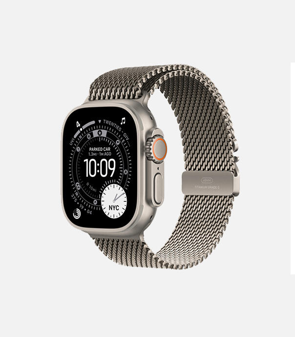 اپل واچ Ultra 3 مدل 49 میلی متری Natural Titanium Case با بند Milanese Loop