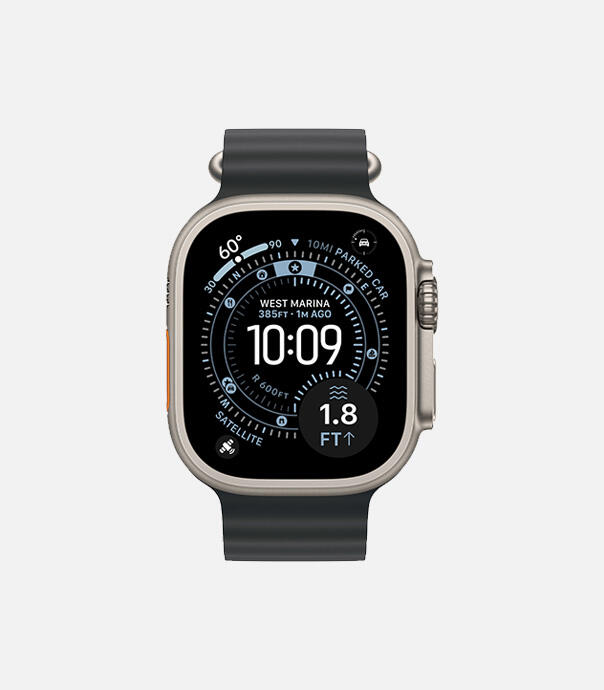 اپل واچ Ultra 3 مدل 49 میلی متری Natural Titanium Case با بند Ocean Loop