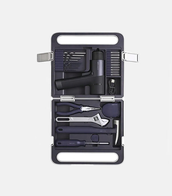 کیت جعبه ابزار HOTO به همراه دریل مدل QWDZGJ002