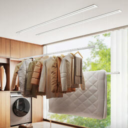 بند رخت هوشمند مخفی شیائومی (مدل تک‌میله ۲ متری) در چین عرضه شد: طراحی مینیمال سقفی، روشنایی 36 وات LED و ادغام با اکوسیستم خانه هوشمند شیائومی HyperConnect!