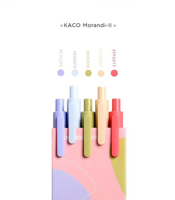 پک ۵ رنگ خودکار ژله‌ ای مدل Kaco Pure K1015  (5 رنگ متفاوت)