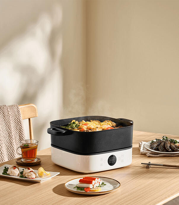 قابلمه چندکاره 6 لیتری شیائومی مدل Xiaomi Multifunctional Hot Pot Cooker 6L MEH01