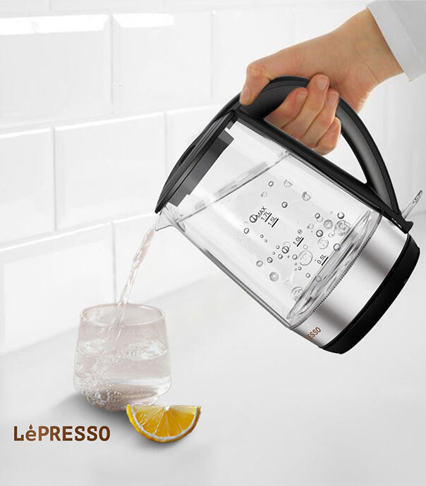 کتری برقی 1.7 لیتری لپرسو مدل LePresso 360 Transparent Quick-Boil Glass LPRGKTBK