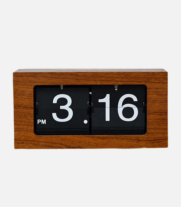 ساعت رومیزی مدل Wooden Box Flip Clock F010
