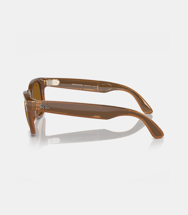 عینک هوشمند متا  Ray-Ban Meta WAYFARER RW4008 - رنگ فریم کاراملی براق - عدسی پلاریزه قهوه ای