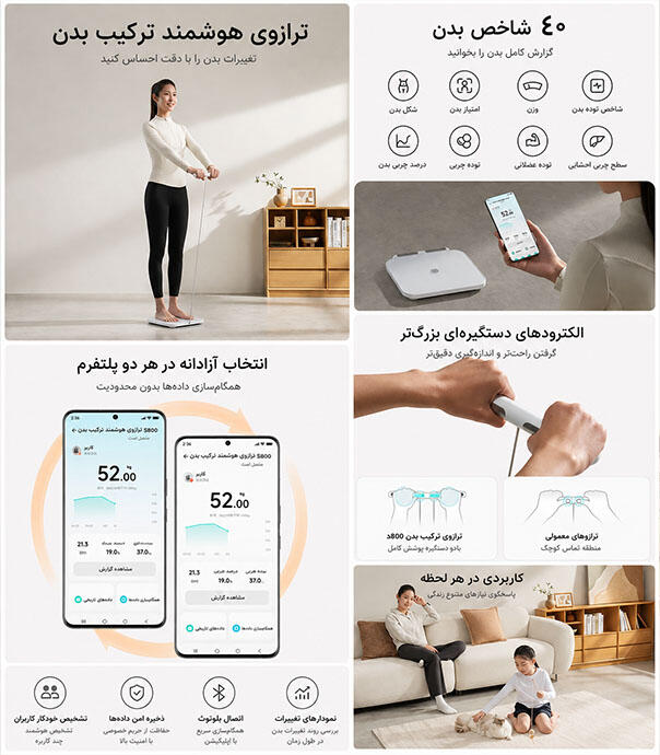 ترازوی چربی بدن هشت الکترودی میجیا S800