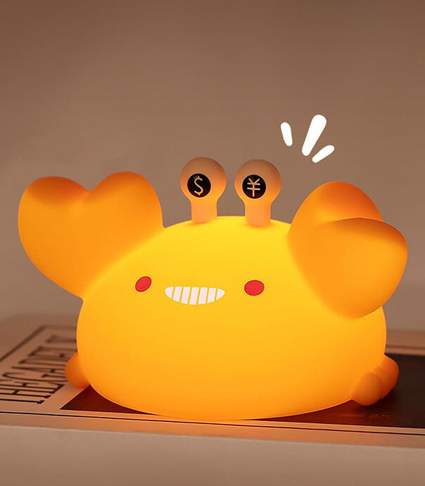 چراغ خواب سیلیکونی کودک طرح خرچنگ Golden Crab