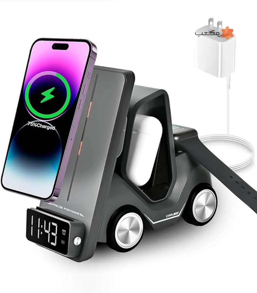 شارژر بی سیم 5*1   Wireless Charging Station T20 Desktop Wireless Fast