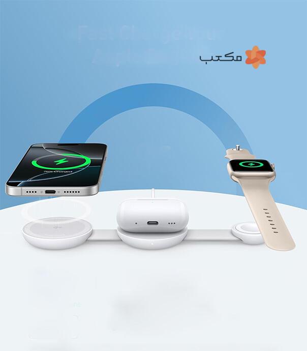 شارژر بی سیم مگ سیف سه کاره انکر مدل  Anker MagGo Qi2 Charger B25M8