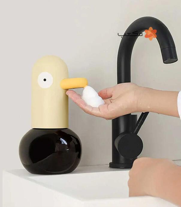 دستگاه فوم ساز مایع دستشویی شارژی اتوماتیک فانتزی طرح اردک مدل H-S-01