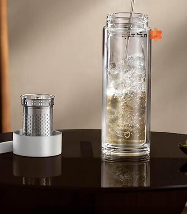 فلاسک شیشه‌ای قابل حمل شیائومی مدل Mijia Double-walled Glass Cup MJBLB01PL