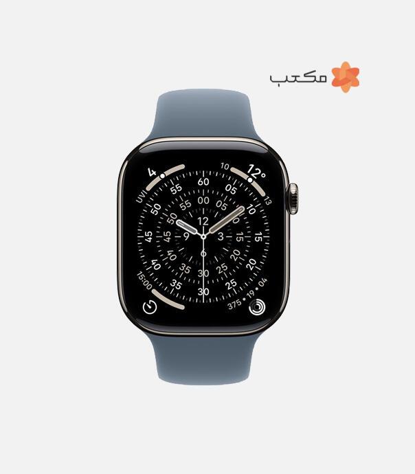 اپل واچ سری 11 تیتانیوم مدل 42 میلی متری GPS با بند سیلیکونی