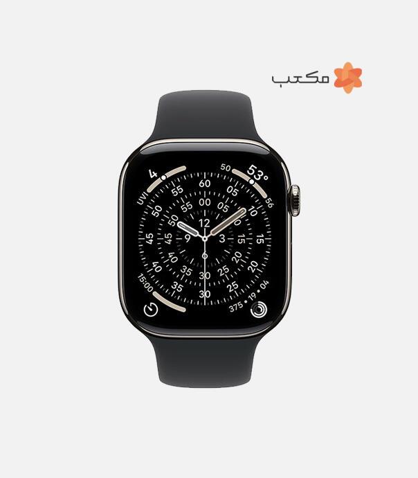 اپل واچ سری 11 تیتانیوم مدل 42 میلی متری GPS با بند سیلیکونی