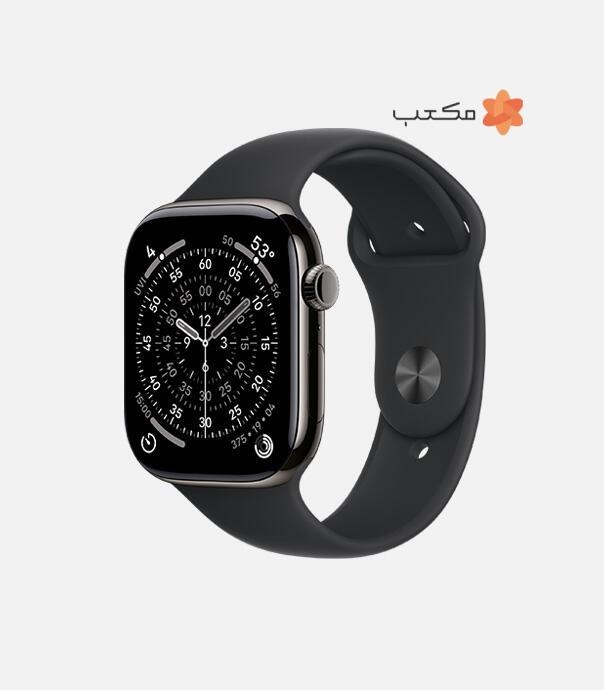 اپل واچ سری 11 تیتانیوم مدل 42 میلی متری GPS با بند سیلیکونی