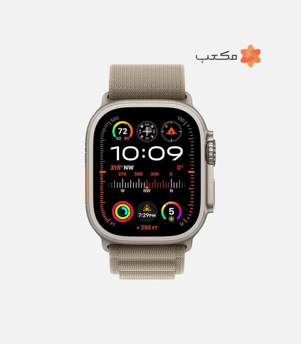 اپل واچ Ultra 2 مدل 49 میلی متری Natural Titanium Case با بند Alpine Loop