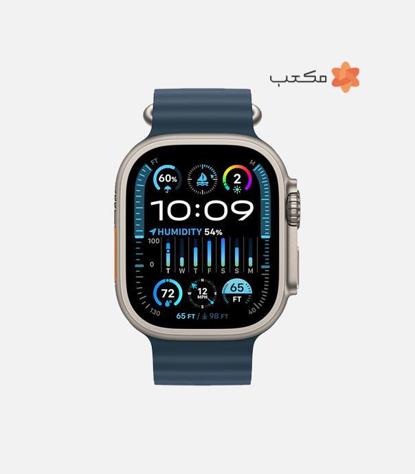 اپل واچ Ultra 2 مدل 49 میلی متری Natural Titanium Case با بند Ocean Loop