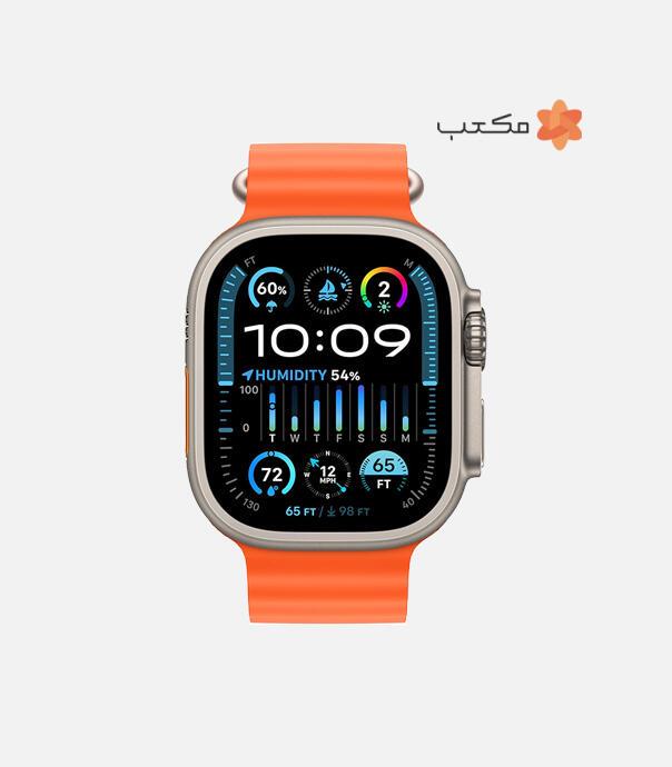 اپل واچ Ultra 2 مدل 49 میلی متری Natural Titanium Case با بند Ocean Loop
