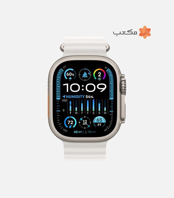 اپل واچ Ultra 2 مدل 49 میلی متری Natural Titanium Case با بند Ocean Loop