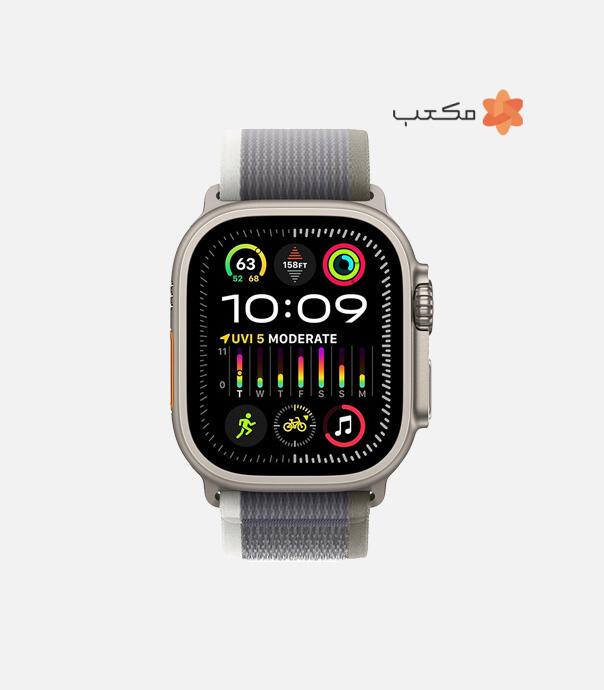 اپل واچ Ultra 2 مدل 49 میلی متری Natural Titanium Case با بند Trail Loop