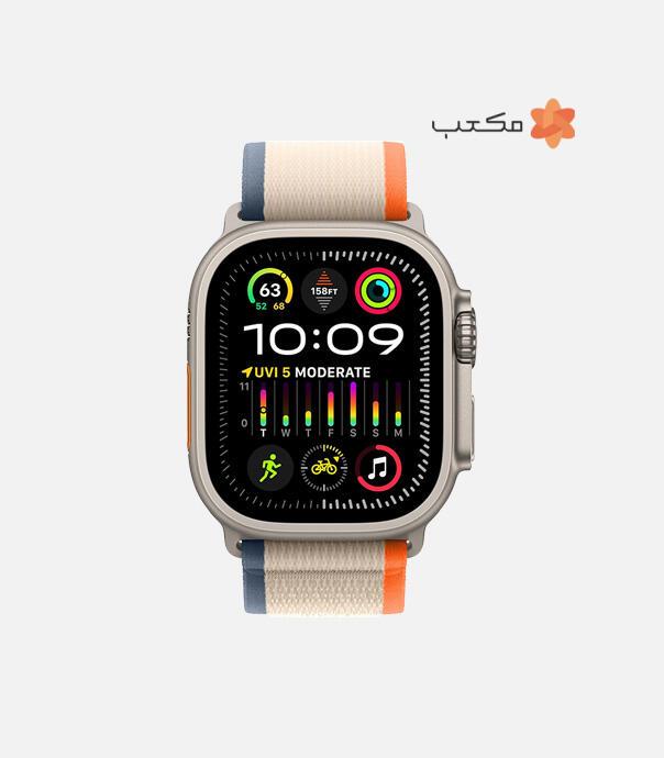 اپل واچ Ultra 2 مدل 49 میلی متری Natural Titanium Case با بند Trail Loop