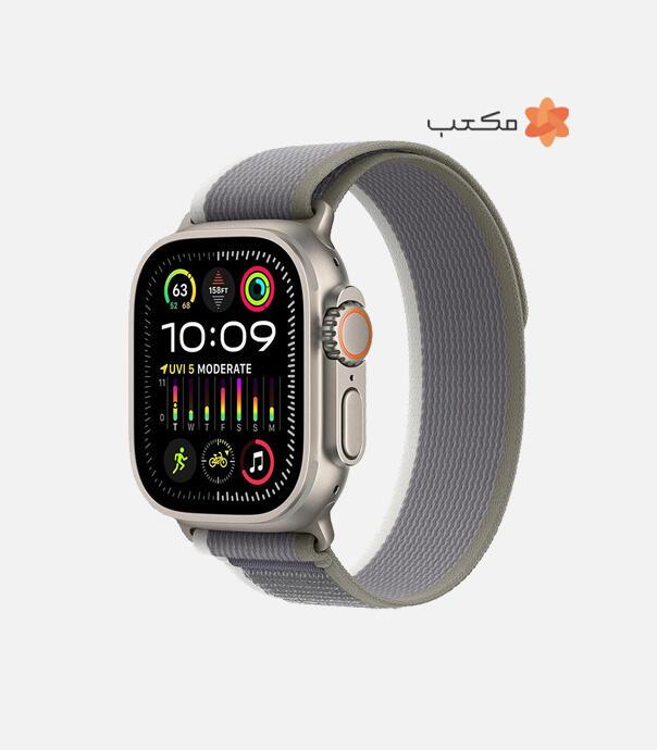 اپل واچ Ultra 2 مدل 49 میلی متری Natural Titanium Case با بند Trail Loop