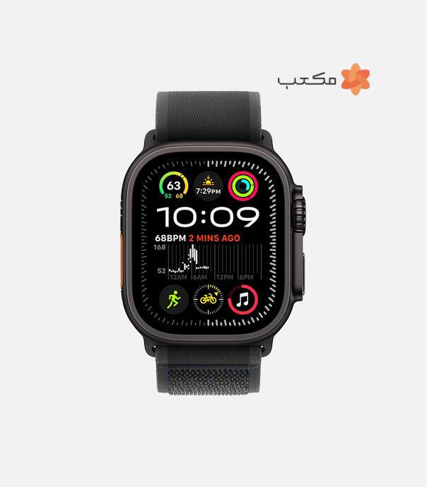 اپل واچ Ultra 2 مدل 49 میلی متری Black Titanium Case با بند Trail Loop