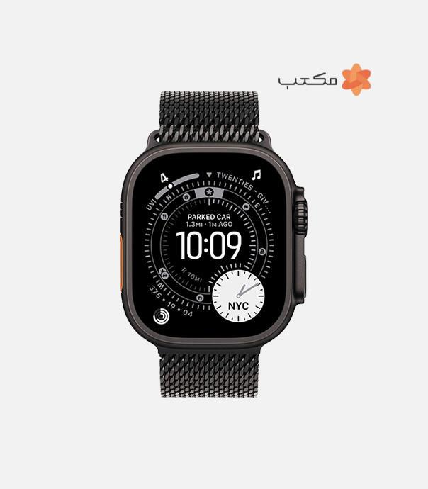 اپل واچ Ultra 3 مدل 49 میلی متری Black Titanium Case با بند Milanese Loop