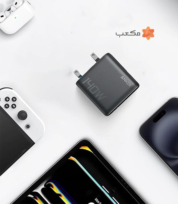 شارژر دیواری 140 وات انکر مدل  Anker Zolo 140W GaN 4 Port B2697