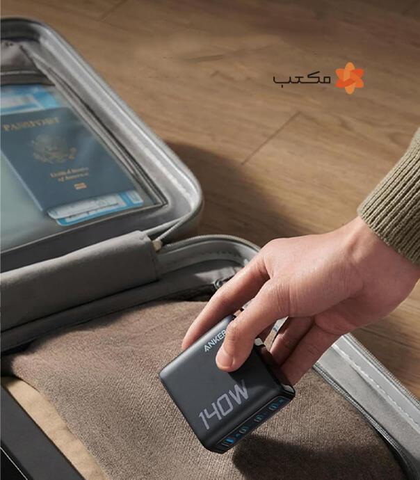 شارژر دیواری 140 وات انکر مدل  Anker Zolo 140W GaN 4 Port B2697