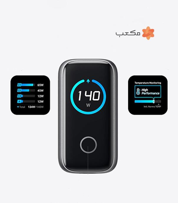 شارژر دیواری 140 وات انکر مدل  Anker Zolo 140W GaN 4 Port B2697