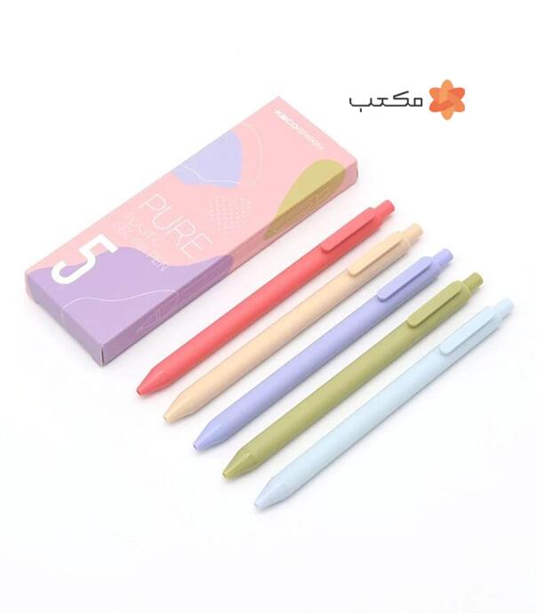 پک ۵ رنگ خودکار ژله‌ ای مدل Kaco Pure K1015  (5 رنگ متفاوت)