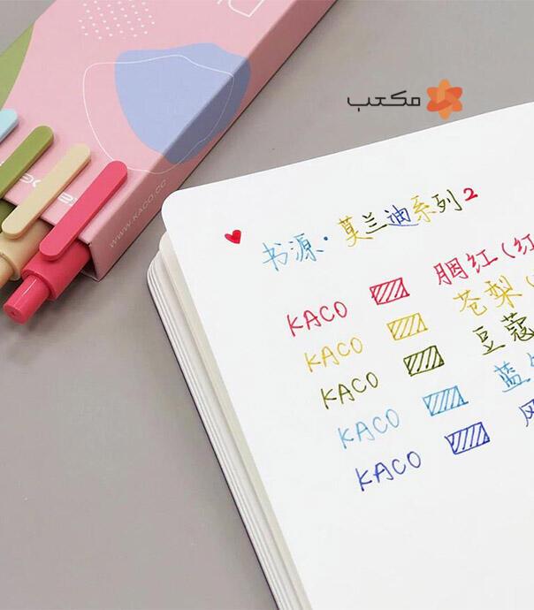 پک ۵ رنگ خودکار ژله‌ ای مدل Kaco Pure K1015  (5 رنگ متفاوت)