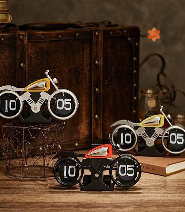 ساعت ورقه‌ای طرح موتور سیکلت Flip Clock MotorCycle F116