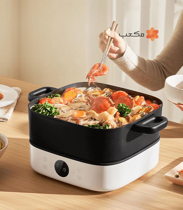 قابلمه چندکاره 6 لیتری شیائومی مدل Xiaomi Multifunctional Hot Pot Cooker 6L MEH01